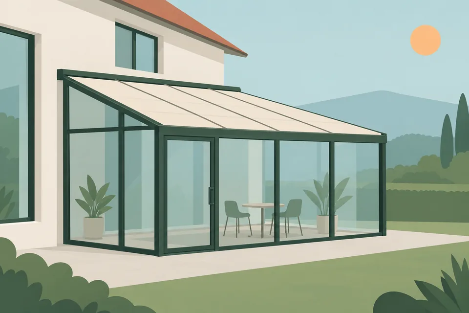 Pergola çatılı cam kış bahçesi